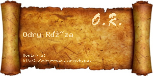 Odry Róza névjegykártya